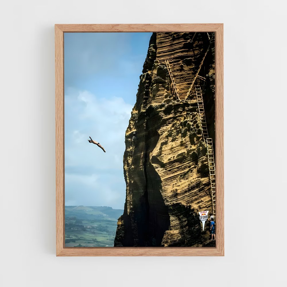Poster Plongée Éclair – affiche Plongeon de falaise (vue 4)